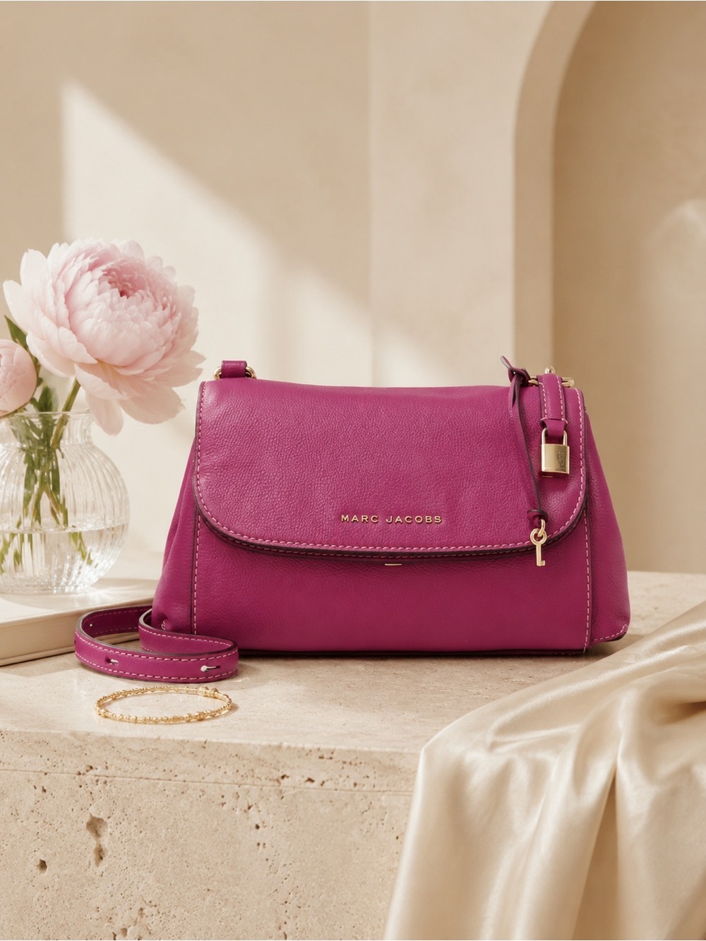 Marc Jacobs Mini Boho Grind Crossbody Shoulder Bag Rhubarb NWT